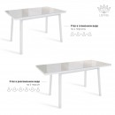 МАРТИН стол раздвижной со стеклом Латте/Белый